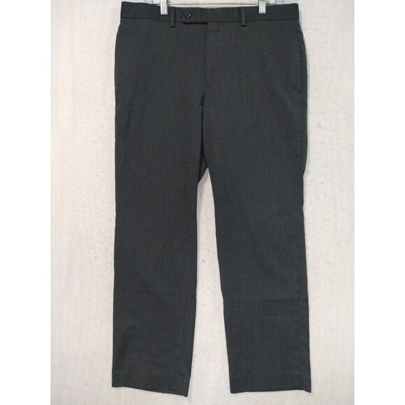 Ralph Lauren Dress Pants Mens 34x32 Gray Flat Front Straight Leg Mid Rise - Picture 1 of 9